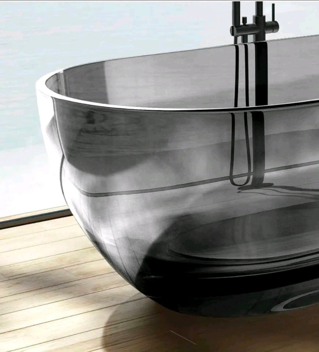 Transparent Solid Surface Freestanding Bath Tub 1700mm x 800mm -